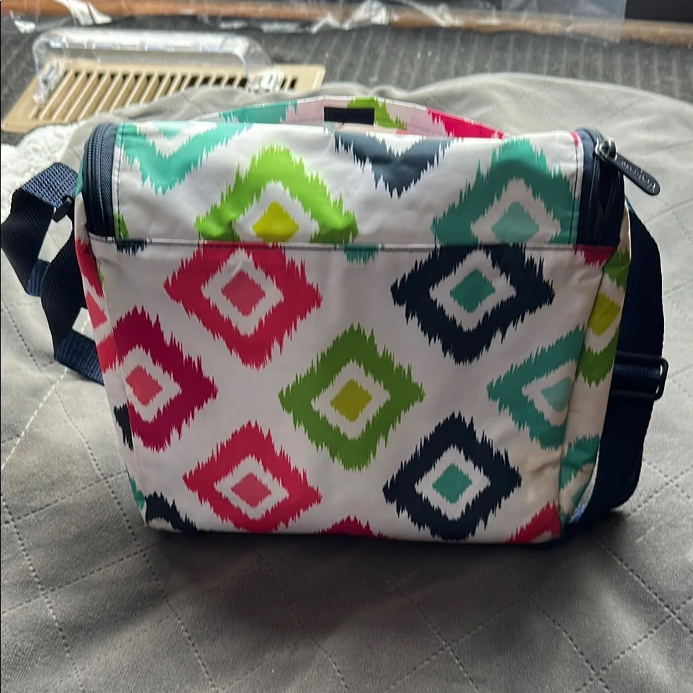Thirty one Pink and Green Geometric Baby Bag with Flap Closure